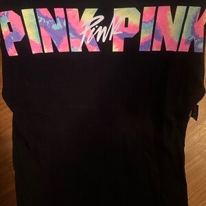 Victoria's Secret PINK Black spirit jersey type long sleeve Tee size medium